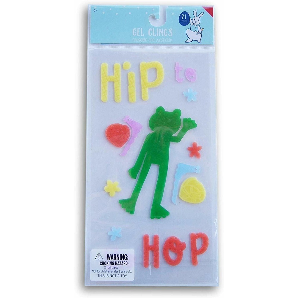 NEW Spring Easter HIP to HOP Frog Snails Window Gel Clings Decorations 21 pcs!